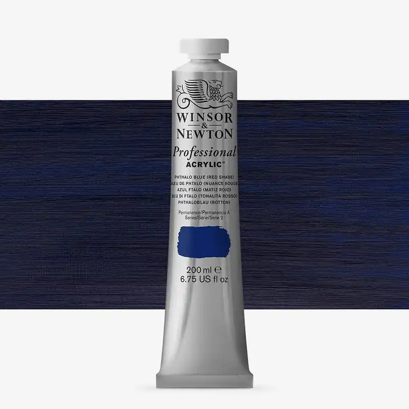 Winsor & Newton Professionnel Peinture Acrylique 200 ml Bleu phtalo (nuance rouge) Nouvel Arrivage