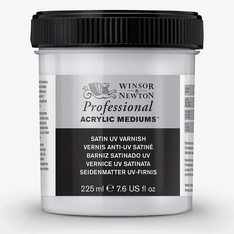 Winsor & Newton Professionnel Médium acrylique Vernis satiné anti-UV 225 ml Nouvelle Collection