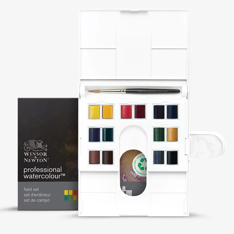 Winsor & Newton Aquarelle Professionnelle Compact Set de 14 demi-godets d’aquarelle Prix Bas